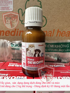Tẩy giun sán dạng nước dùng cho chó mèo - Vime deworm - Chai 20ml - Dùng cho chó mèo con và chó mèo trưởng thành