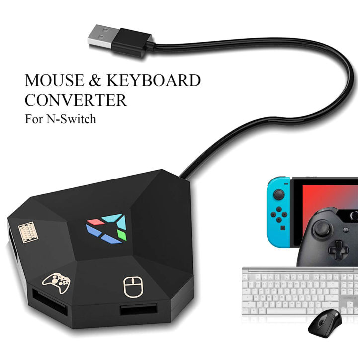 NS Wired USB Connection Keyboard and Mouse Adapter LED