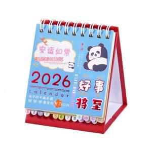 2026 Trọng lượng nhẹ kế hoạch hàng ngày lịch cho du lịch làm việc nghiên cứu giấy cứng trang dễ dàng để thực hiện thu nhỏ Lịch Bàn