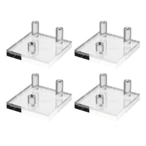 4pcs Transparent Acrylic Easels Stands for Displaying Fossils Coral Agate and Rock Minerals Small Collectibles Holder