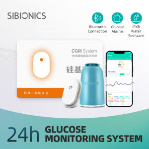 （(Android sahaja)）Sibionics Dynamic Blood Glucose Meter 24H Real-time Non-invasive Blood Suger Monitor Sensor Freestyle Libre CGMS Sensor Real-time Blood Glucose Monitoring Sibionics Scan-free Multilingual System Remote Data Share