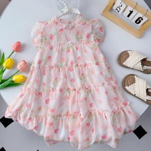 Menoea ชุดเด็กผู้หญิงเด็ก2ถึง7ปีใหม่ฤดูร้อนชุดเดรสเจ้าหญิงแขนกุดพิมพ์ลายดอกไม้สำหรับงานเลี้ยงวันเกิดเสื้อผ้าลำลองเด็ก