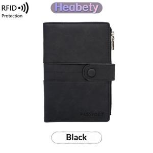 Heabety Women Men PU RFID Passport Cover Passport Protector Multi-Function Credit ID Card Wallet Waterproof Business Document