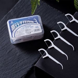 50 Pcs Dental Floss Teeth Toothpicks Stick Dental Floss Flosser Picks Tooth Clean Oral Care