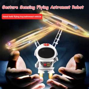 UFO Spaceman Máy Bay Không Người Lái Cảm Biến Cử Chỉ Bay Robot Phi Hành Gia Tàu Vũ Trụ Trực Thăng Điều Khiển Từ Xa Máy Bay Đèn LED Đồ Chơi Trẻ Em
