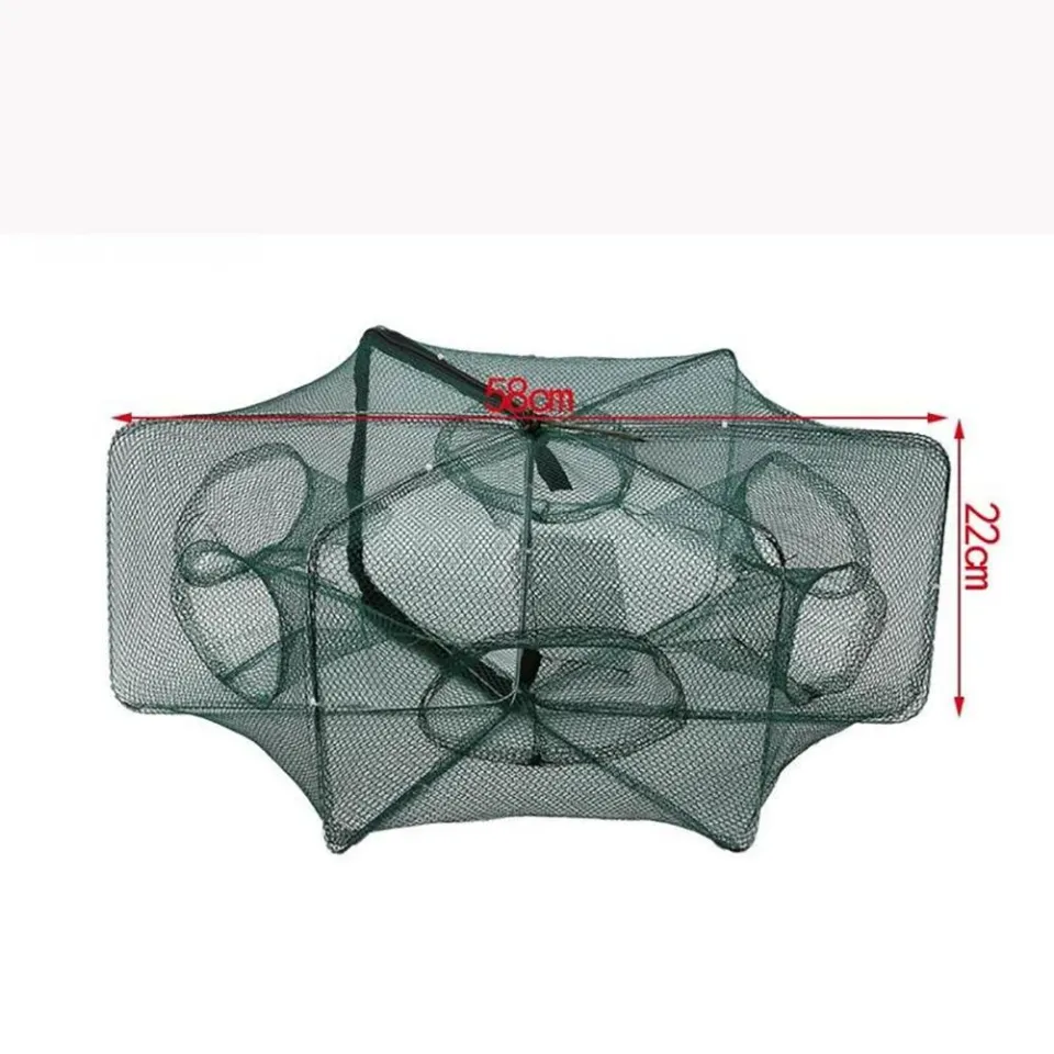 Folded Fishing Net Fish Shrimp Minnow Crayfish Crab Dip Net Baits Cast Mesh  Trap 