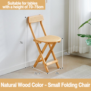 Bamboo mall Woodland Rattan Bar Chair High Stool Home Dining Table Chair Backrest Modern Milk Tea Shop Cafe