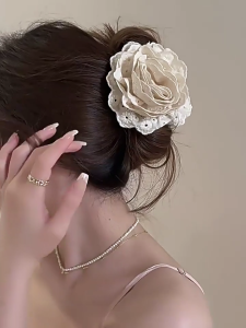 Simulation Rose Hair Claw Clip for Girl Hair Clamps Spring Hair Style Tool PonytailHolder Hair Jaw Clip Hair Ornaments