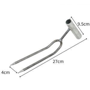 จอบขุดดิน 2 ฟัน เหล็กหนา 2 มม. ด้ามไฟเบอร์กันลื่น ใช้พรวนดิน-กำจัดวัชพืชในสวน