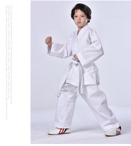 Quality Dobok Child Adult Karate Uniform Suit WTF Taekwondo Kick Boxing MMA Martial Art Training Clothes Dobok 55%Cotton