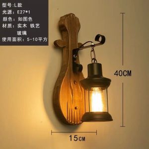 Wood Led Wall Lamp Nordic Retro Industrial Sconce Restaurant Bar Coffee Home Interior Loft Vintage Hotel Lighting Bathroom Lighting