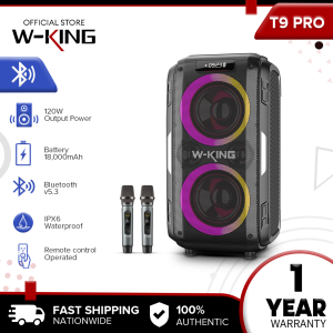 W-KING T9pro 120W Wireless Bluetooth Speakers Karaoke Mode With 2 Mics Deep Bass Soul Leader