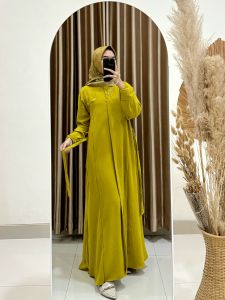 Abaya Elsira Cringkle Airflow Ld 115 cm Pj 135 free bros Cantik Muslim