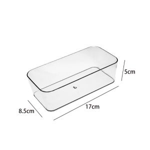 Transparent Box Storage Organizer Square Plastic Container Jewelry Data Cable Desk Drawer Storage Box Home Office Sorting Basket