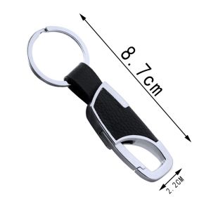 Men Key Chain Holder Leather Strap Keychain Metal Keyring For Car Motorcycle Accessories Gift