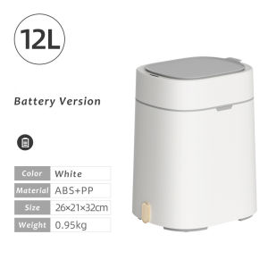 JustLiving 12L ถังขยะอัจฉริยะถังขยะเซนเซอร์อัตโนมัติเซ็นเซอร์อัจฉริยะถังขยะไฟฟ้าขยะอัจฉริยะสามารถสำหรับห้องครัวห้องน้ำกันน้ำและแยกกลิ่นถังขยะอัจฉริยะ