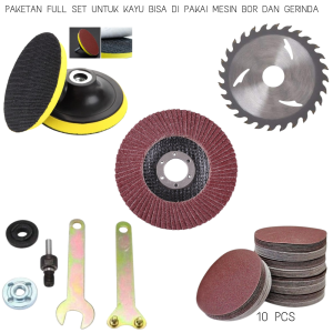 Paket mata Grinda Amplas Poles Kayu Mata Gerinda Potong Kayu Bisa untuk Bor dan Gerinda