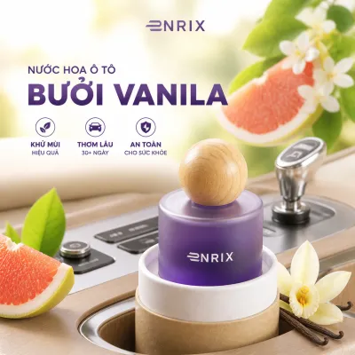 Nước Hoa Ô Tô Hương Vani Bưởi ENRIX Cao Cấp 50ml - Tinh Dầu Ô Tô Khử Mùi Xe Ô Tô Dầu Thơm Ô Tô Hương Dịu Nhẹ thơm lâu