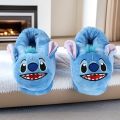 ALEXIS BAGS Anime Cartoon Stitch Plush Slippers Non-Slip All Covered Heel Indoor Home Shoes  Thickened Warm Cotton Slippers Winter. 
