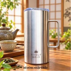Cốc giữ nhiệt Inox 304 cao cấp dung tích 710ml giữ nóng/lạnh hiệu quả có nắp đậy tiện lợi an toàn cho sức khỏe trọng lượng 388g.