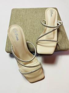 Heels wanita khanzaa tali mutiara hak tahu 5 cm terbaru heels pesta heels wisuda