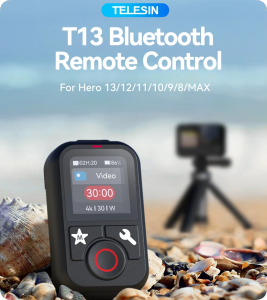 NEW TELESIN Bluetooth Remote Control T13 Waterproof With WristStrap For GoPro Hero 13 12 11 10 9 8 Max Action Camera Accessories