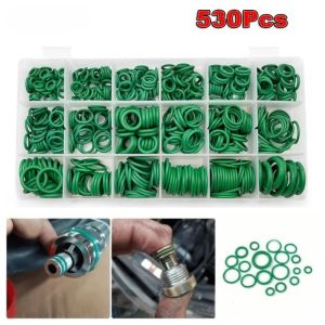 TKC28 530pcs/set Green Air Conditioning O Ring Kit 18 Size Assortment Set O-Type Sealing Rubber Ring Accessories Rubber Accessories Automotive A/C Plumbing Repair Automotive
