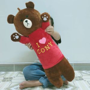 Brown Bear Doll Gấu nâu nằm chất nhung mịn gòn mềm mẫu mới