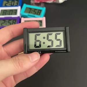 Small Dashboard Mounted Digital Clock with Adhesive Pad Clear Time Date Temperature Display Suitable for Car Trucks