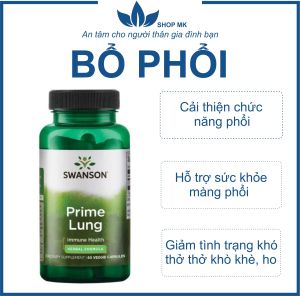 Viên uống hồi phục bảo vệ phổi giảm ho khó thở cao cấp của Mỹ Swanson Prime Lung 60 Viên
