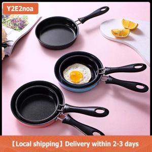 【Local shipping】 Mini Frying Pan thép không gỉ ngăn chặn Stick cảm ứng nồi tròn ăn sáng nhỏ Fry Egg Pan với dài xử lý Nhà Bếp Tiện Ích