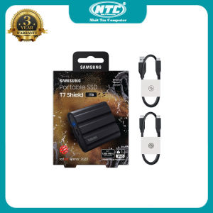 Ổ cứng di động gắn ngoài SSD Samsung Portable T7 shield 1TB tốc độ ghi 1000MB/s đọc 1050MB/s - siêu bền chống va đập (đen) Nhất Tín Computer