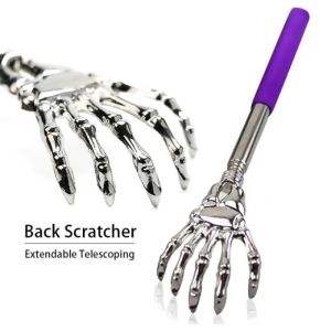 Portable Telescopic Back Scratcher Stainless Steel Adjustable Back Scratcher Rubber Handle Stick Health Care