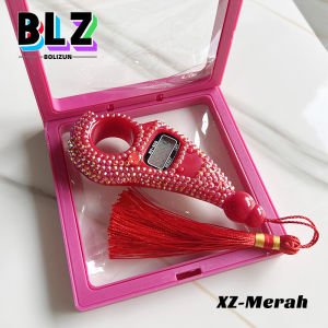 BOLIZUN Tasbih Digital Swarovski dengan bulir dan lampu LED Manik-Manik Premium