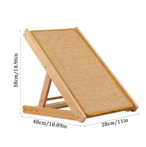 2-in-1 Adjustable Cat Ramp Cat Scratcher Sisal Toy Kucing Cat Tree Pencakar Kucing Scratch Mat Post Board Platform