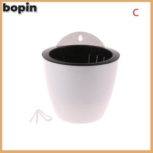 Bopin กระถางดอกไม้พลาสติกแบบดูดซับน้ำอัตโนมัติติดผนังกระถางต้นไม้สีเขียวผักชีลาวของตกแต่ง