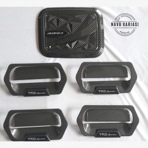 Paket Outer Cover Door Handle Tank Cover Mobil Avanza Lama Tahun 2004 - 2011 All Variant Carbon