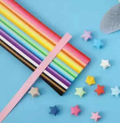 540 pcs Lucky Star Origami Cartoon Printed Colored Paper Strips