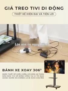 [FURNI HOME] Kệ treo tivi di động khung thép chống ghỉ loại nâng hạ thương hiệu ILUMIA  - GM173