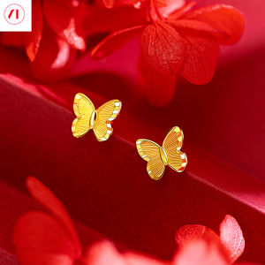 XT Jewellery Korea 24k Butterfly Stud Earrings Sweet 916 Original Gold Plated