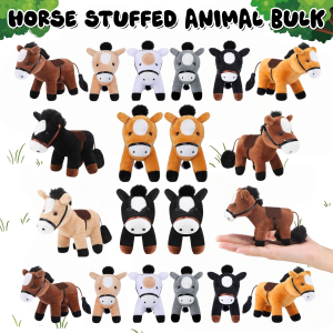12-48Pack Horse Stuffed Animal Bulk Horse Toys Horse Plush Adopt A Horse Party Favor Stuffed Horse Mini Plush for Birthday Party2026