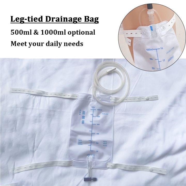 Disposable Drainage Bag Leg Tie Catheter Urine Collection Bag Connected