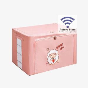 TERLARIS!! STORAGE BOX 66L Penyimpanan Serbaguna Organizer Frame Baja Double Zipper Large