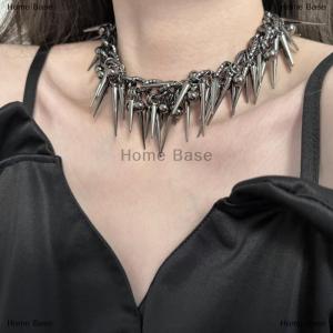 [COD] Home Base Punk Retro Thorn Thick Necklace Fashionable Men Women Choker Hip-Hop Personality Couple Jewelry Accessories Gift