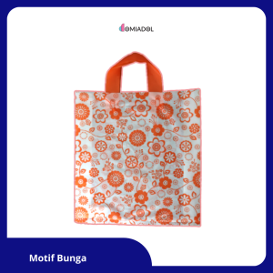 Kantong Plastik Olshop Motif Bunga 23x25 Cm - 50 Pcs