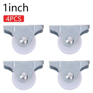 Universal Swivel Casters 1.5" Furniture Wheel Castor White PP Nylon Dual Roller Wheel for Platform Trolley Chair Fixed Swivel
