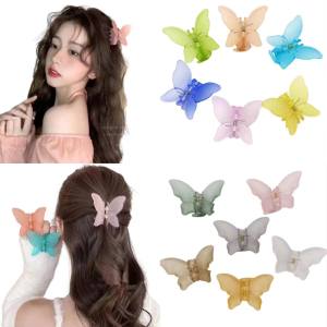 EMS fashion Korean New Sweet Women Hair Clip Butterfly Hair Pins Transparent Hair Clips Claw Ponytail Accessorie