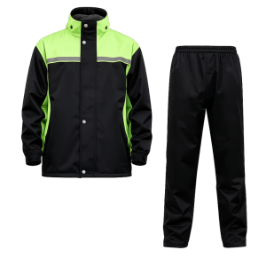 DOWNA Reflective Motor Vehicle Riding Raincoat Rainstorm Prevention Breathable Raincoat Rain Pants Set Professional Full Body Split Raincoat Set Adults Rainproof