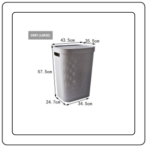 【JJ HOME】Laundry Basket with Lid Large Capacity Plastic Storage Laundry Hamper Clothes