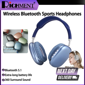RICHMENT Sports Gaming Headset Newest P9 Wireless Bluetooth Outdoor Sports Headset With Microphone Noise Canceling Headset Stereo Headset